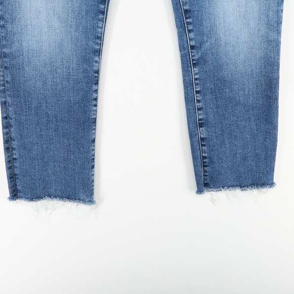 AG Mari Jeans Womens 31 Blue High Rise Slim Straight Fray Hem Denim Japan Fabric - Picture 3 of 9
